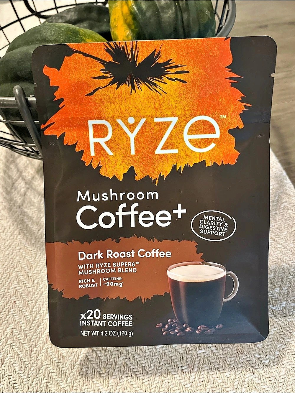 Ryze Mushroom Coffee+ Dark Roast Coffee Dark Roast Coffee 20 Servings